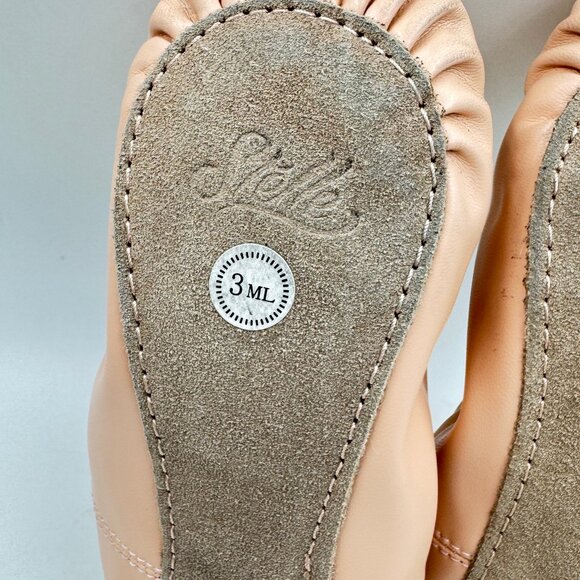 Stelle Ballet Ballerina Dance Shoes Slippers 3ML Leather Full Sole Shoes Beige - Picture 2 of 12